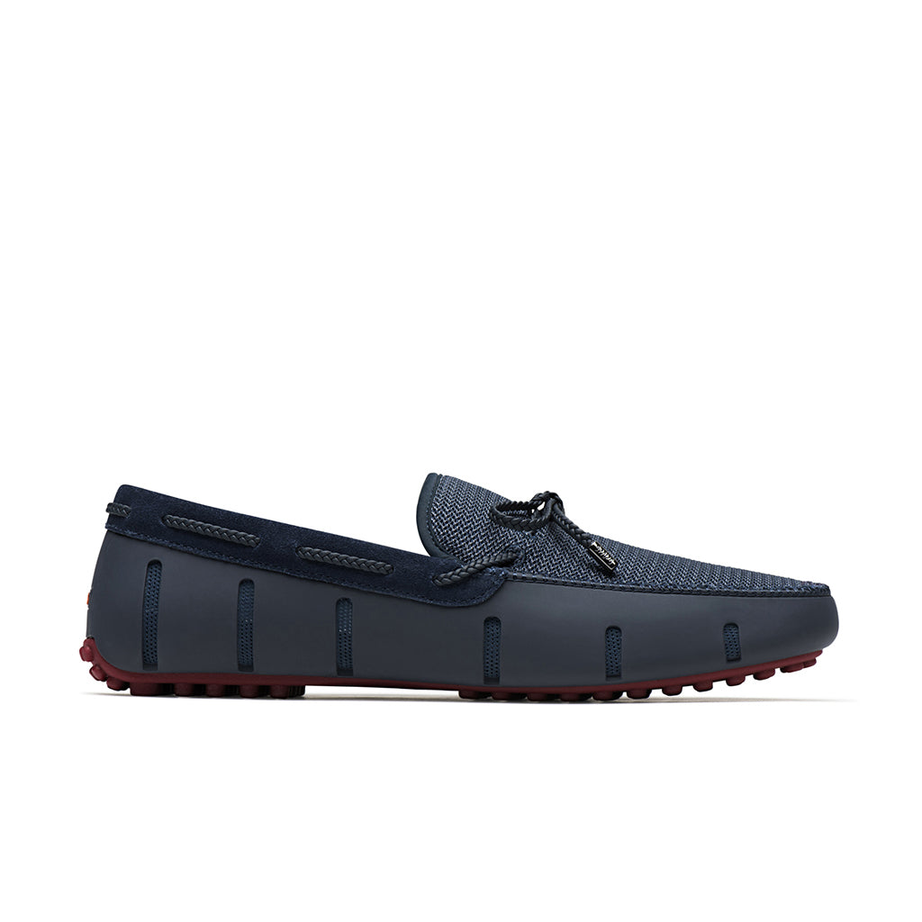 Braided Lace Lux Loafer Driver Navy/Deep Red